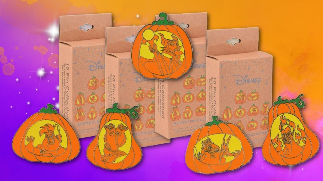 DISNEY MYSTERY PIN UNBOXING 🎃 Disney Villains Jack O' Lantern Mystery Pins