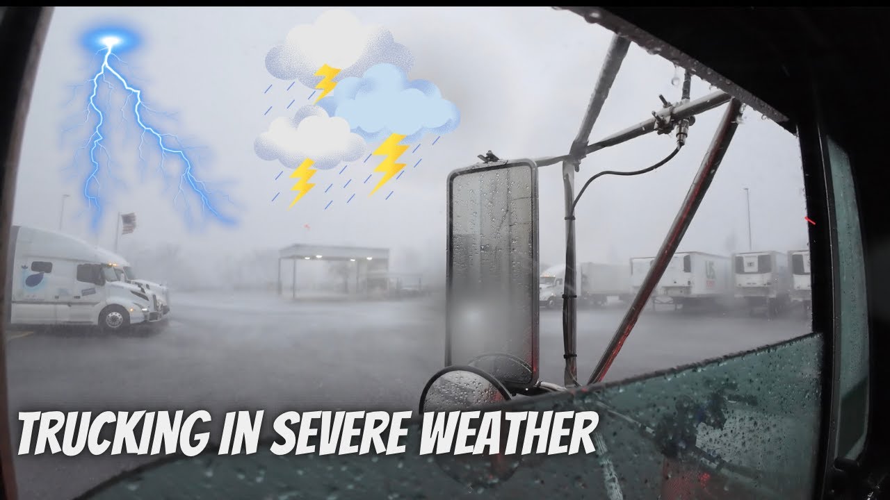 TRUCKING IN BAD WEATHER | HEAVY RAIN | FLOODING | THUNDERSTORM | OIL CHANGE OUTSIDE | JAKE BRAKE |