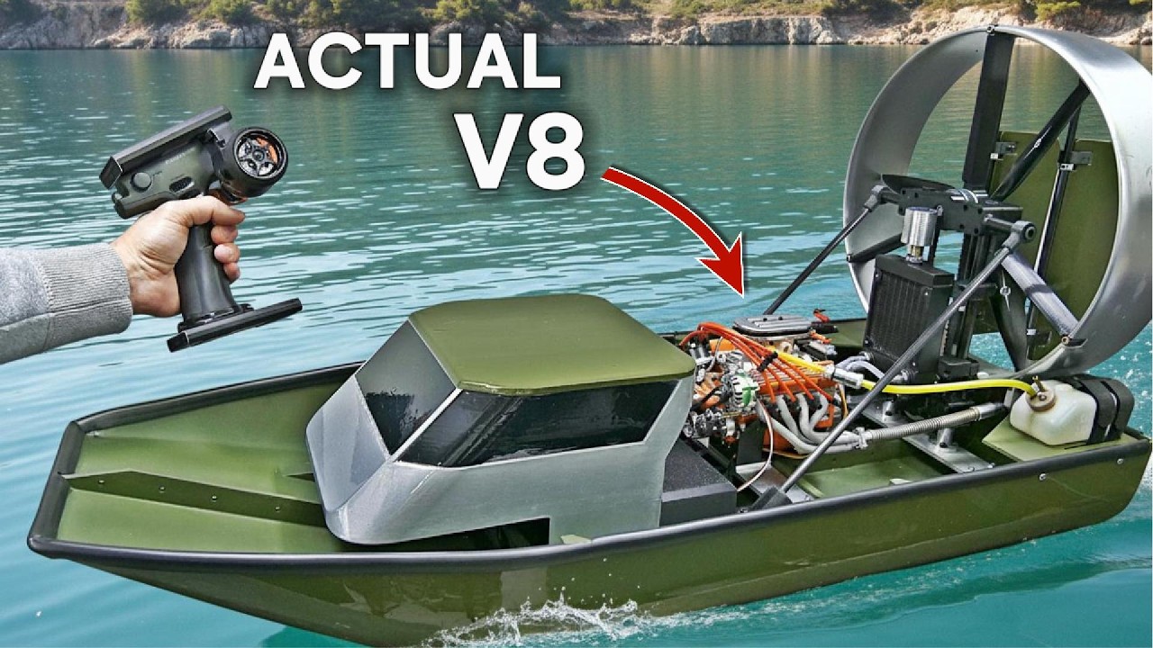 I Built an RC Airboat with REAL V8 Engine!