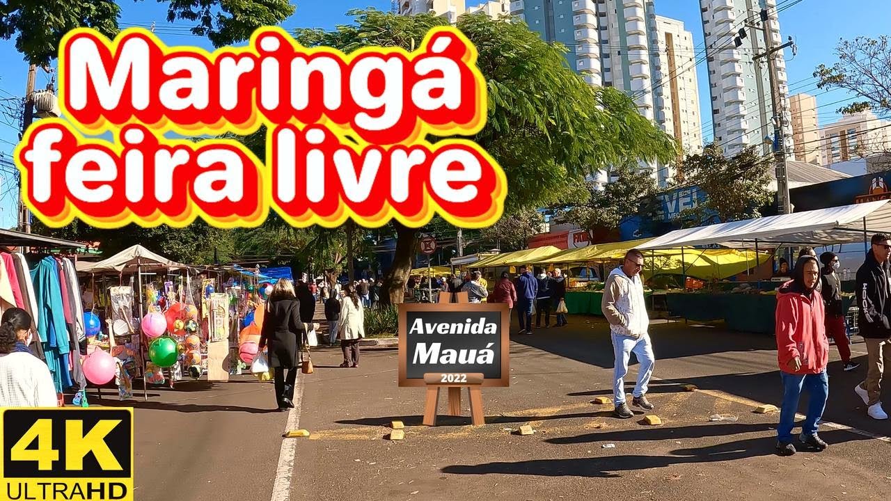 Maringá-PR Feira livre-Avenida mauá (4K)