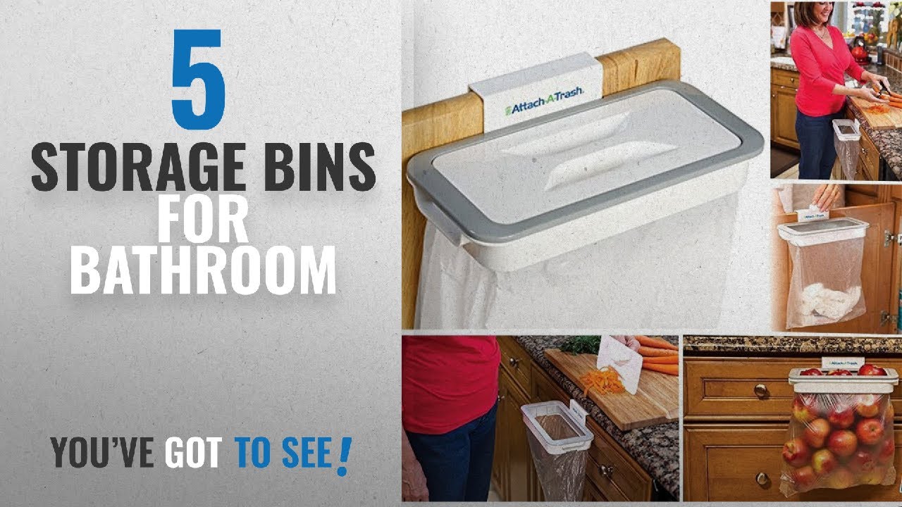 Top 10 Storage Bins For Bathroom [2018]: CONNECTWIDE® Attach-A-Trash The Hanging Trash Bag Holder-