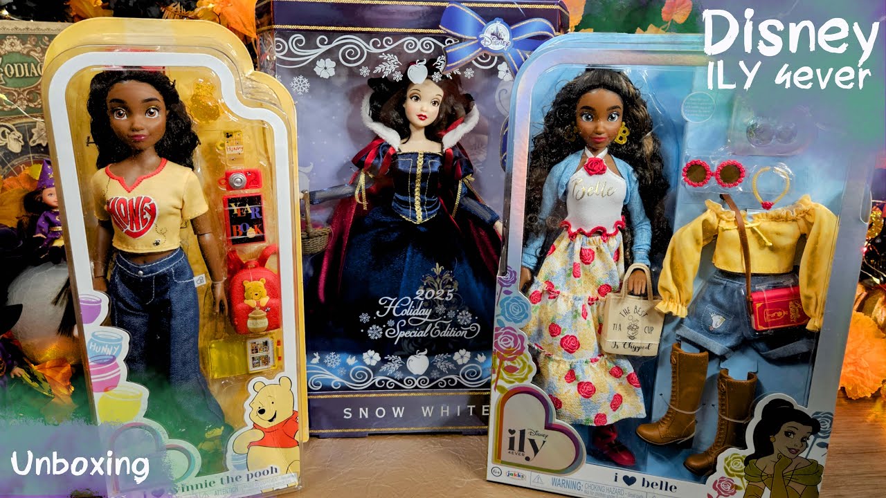 Jakks Pacific - Winnie Pooh & Belle + Snowhite Winter 2025 Doll  #ILY4ever #unboxing  #disney