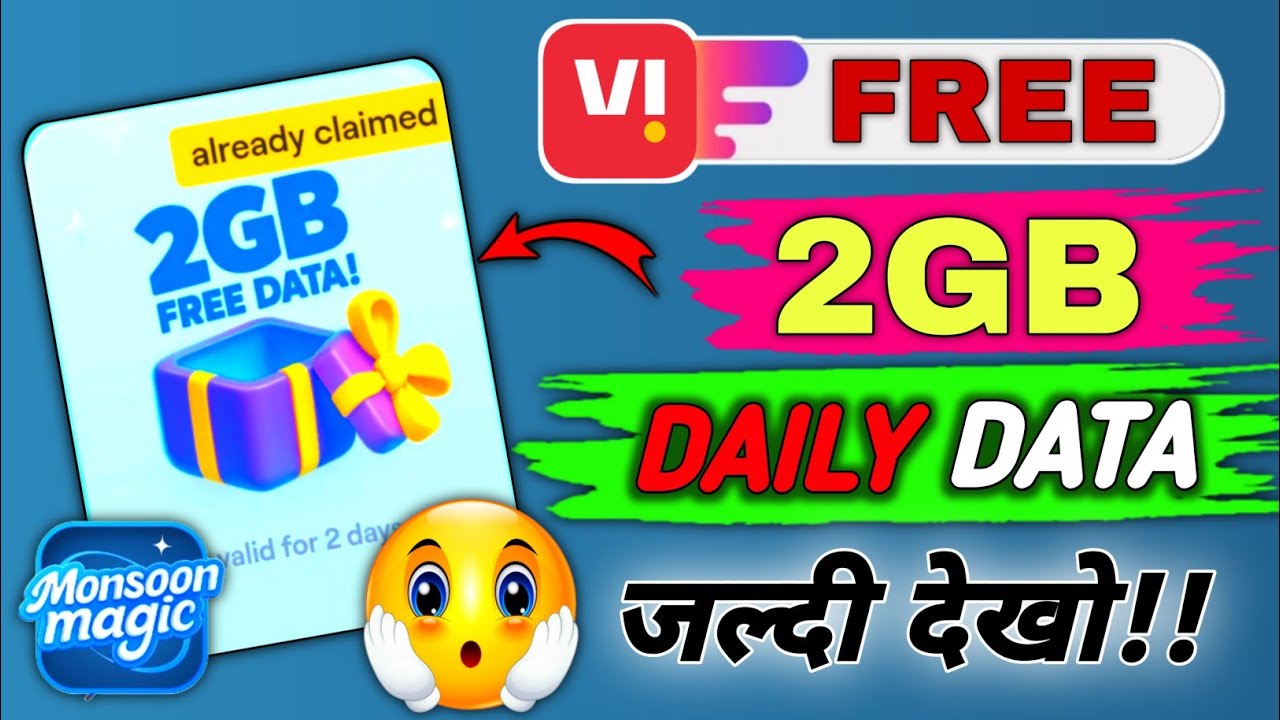 vi free data// vi free data 2025// vi 1gb free data// vi free data mansoon magic// 2gb free data