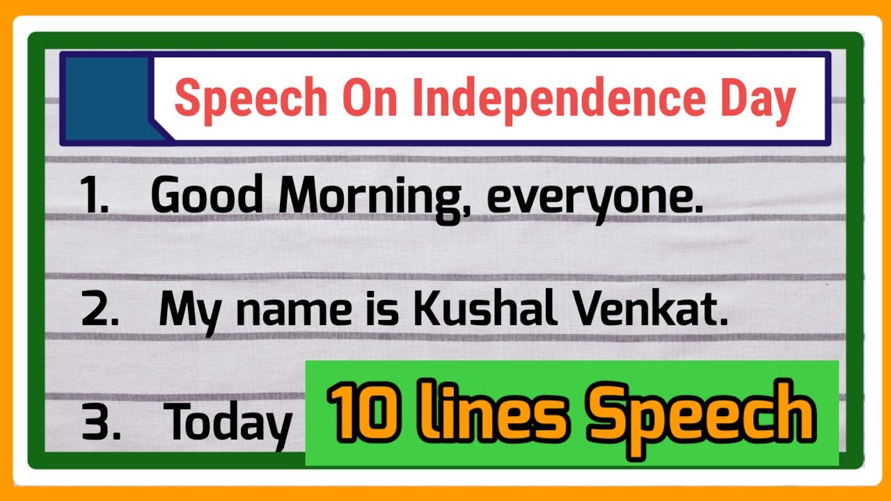 Simple and easy Speech on Independence day for kids || Independence day Speech 2025 for kids
