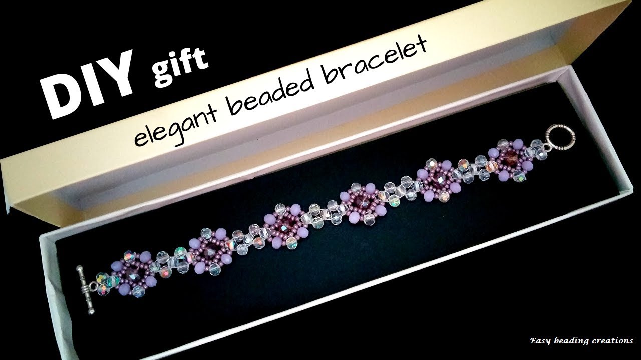 Gift idea for your love ones. Beaded bracelet tutorial for beginners