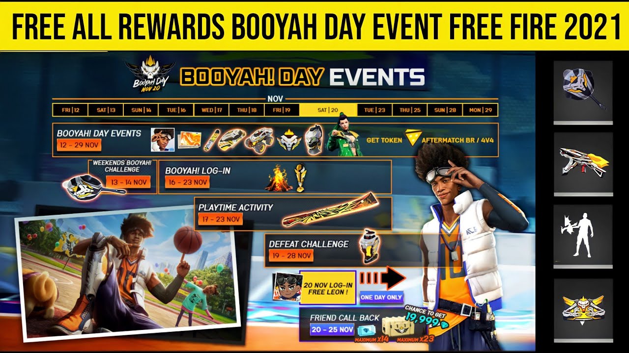 FREE Rewards Booyah Day Event Free Fire 2021 | Free Fire Booyah 2.0 Event | Free Fire New Event