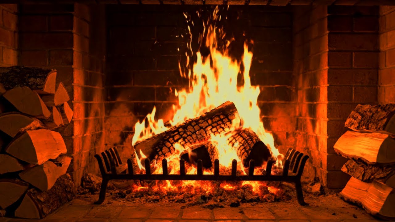 Cozy Fireplace full HD 🔥 Burning Fireplace & Crackling Fire Sounds for Study and Focus