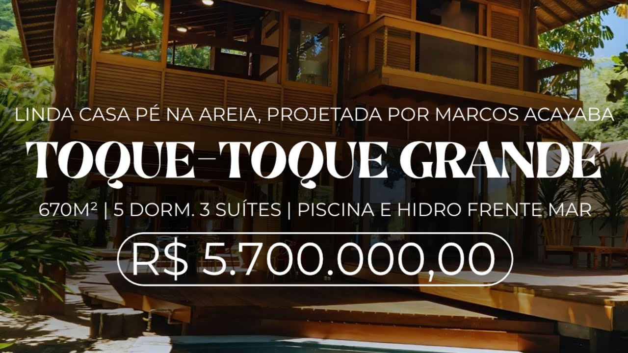 Casa Exclusiva Pé na Areia em Toque-Toque Grande – Obra-Prima de Marcos Acayaba