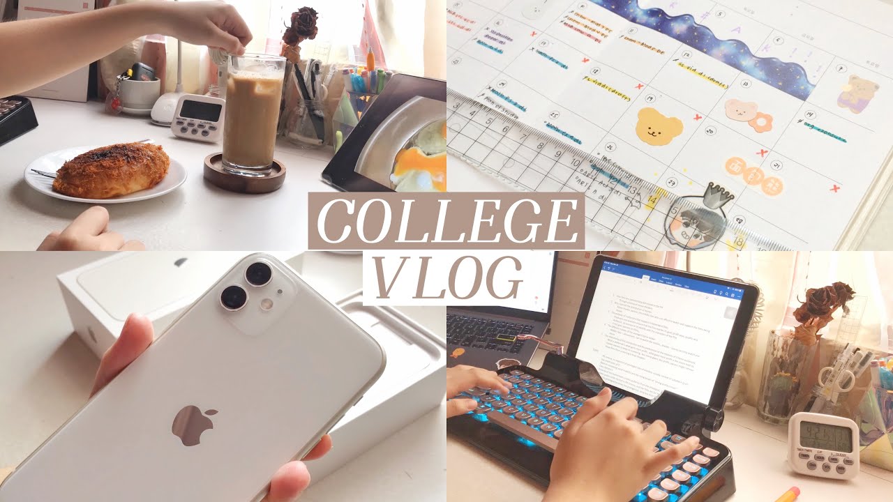 online college vlog 📋 working on backlogs & iphone 11 unboxing
