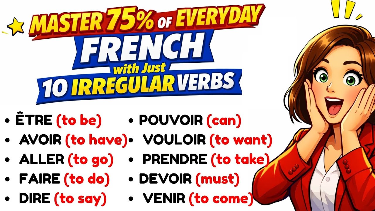 🔥FRENCH VERBS: Learn 10 Irregular Verbs- Present Tense: Master Everyday French | French for Beginner