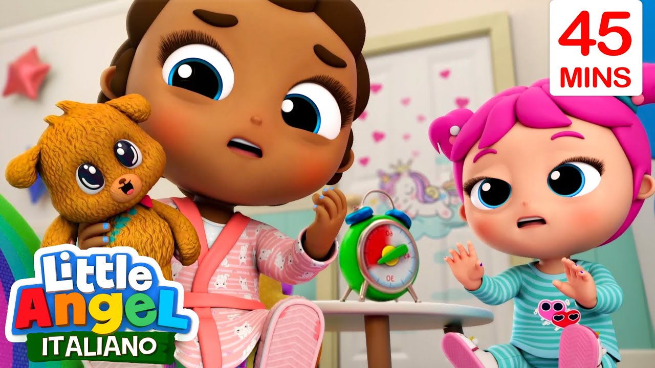 Pigiama party - l'orologio non ha ancora suonato! | Little Angel | Moonbug Kids - Cartoni Animati