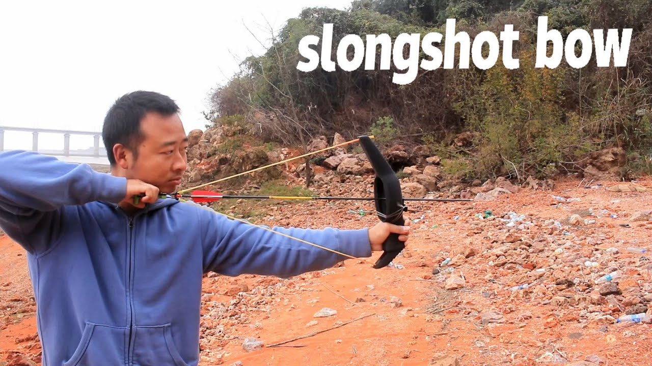 小伙发明奇葩武器，能射箭能射弹丸，箭弓slingshot bow test