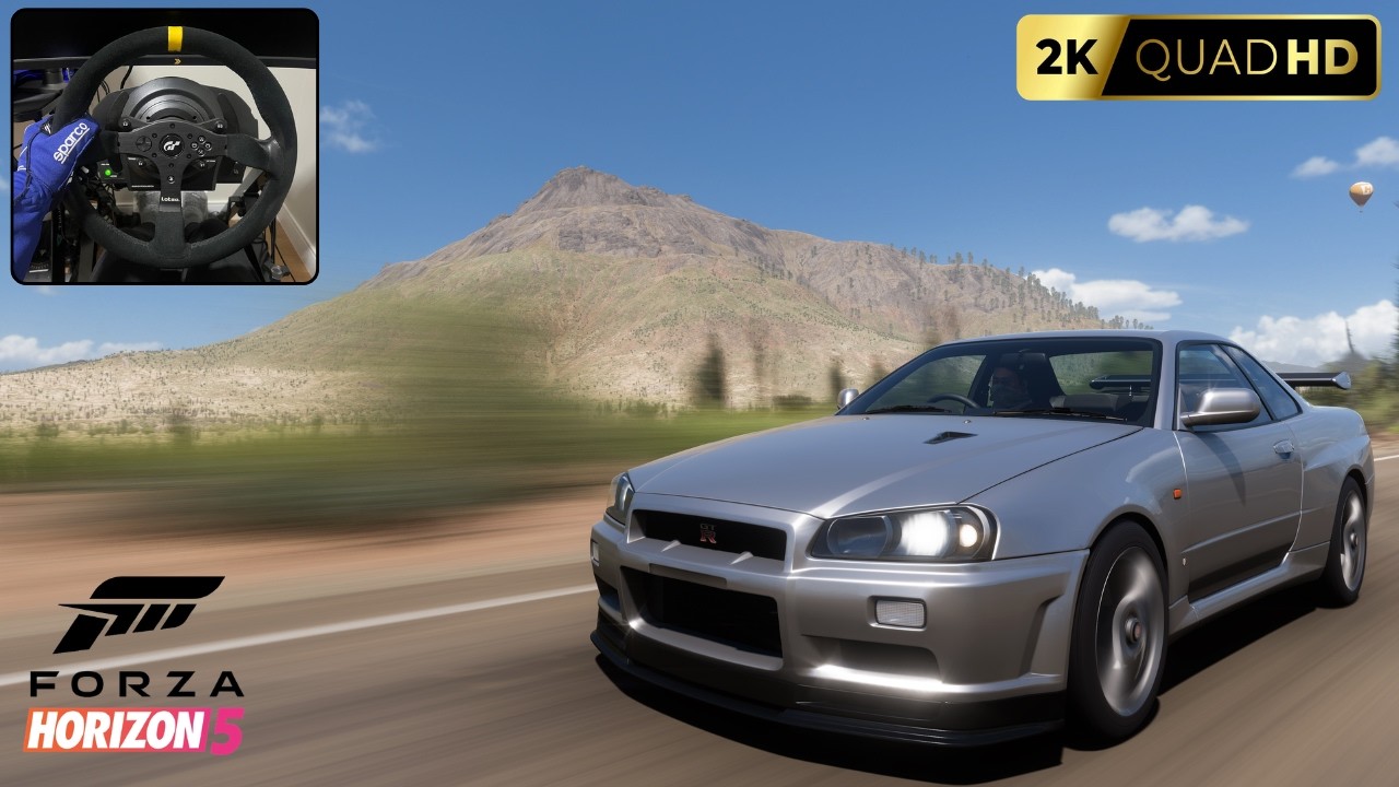 Nissan Skyline GTR R34 - FH5 | Thrustmaster T300RS & TH8A (A NISSAN CRIOU UM MONSTRO!)