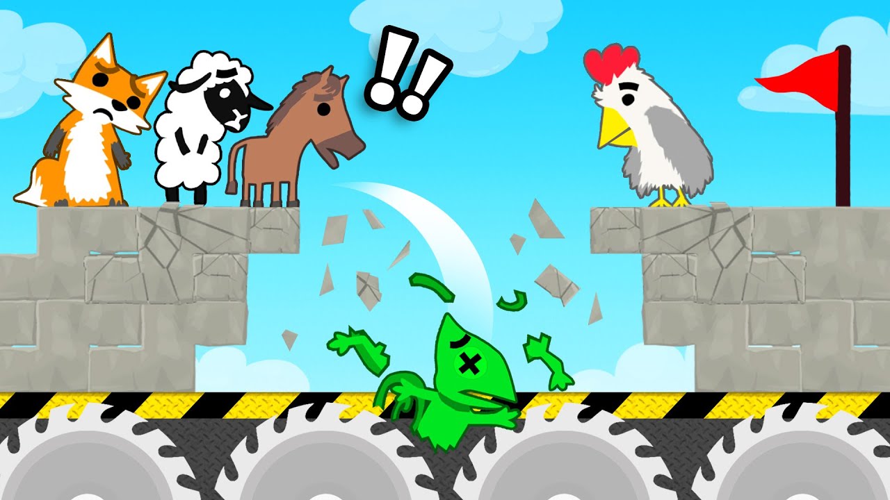 5 NOOBS vs BRUTAL TRAP in Ultimate Chicken Horse!