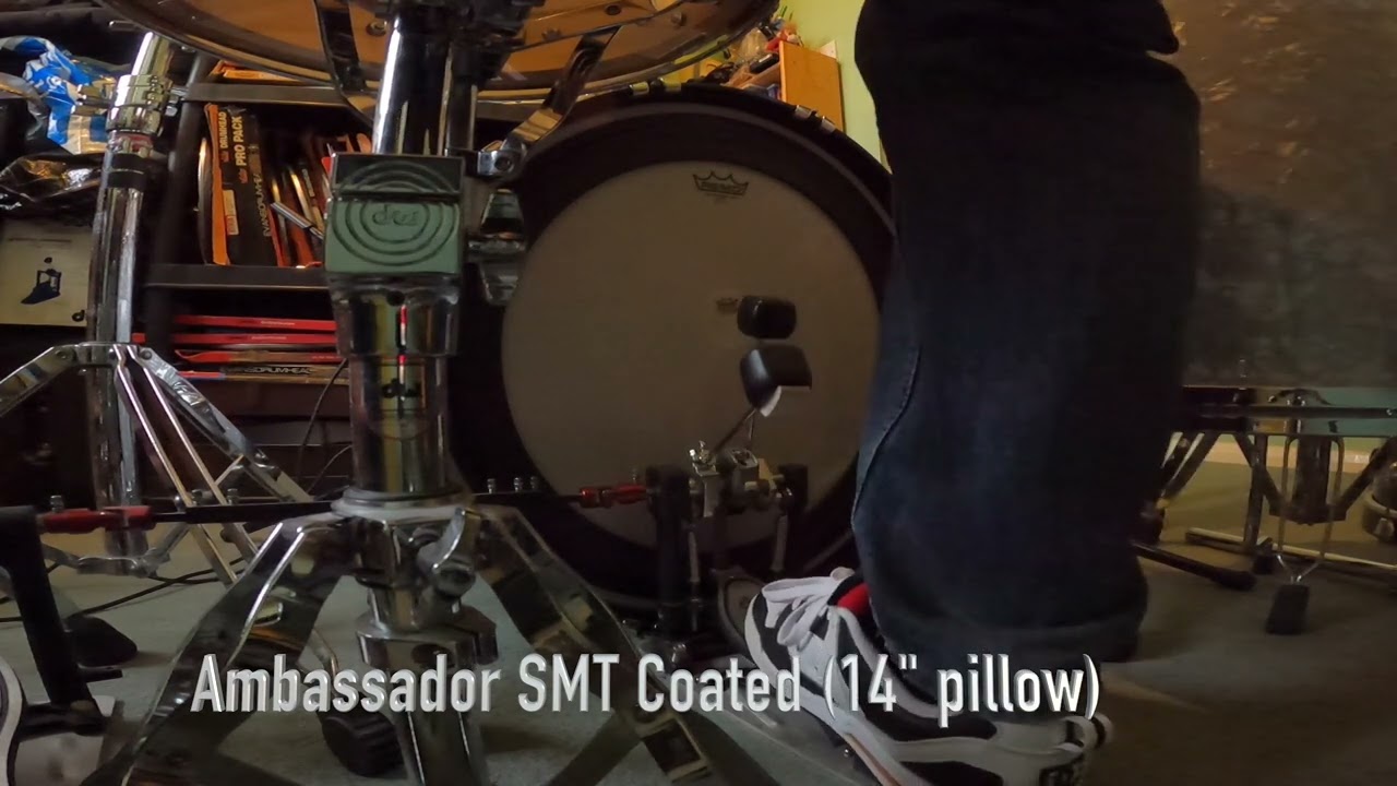 Remo 22" Coated Ambassador SMT head vs Coated Powerstroke 3