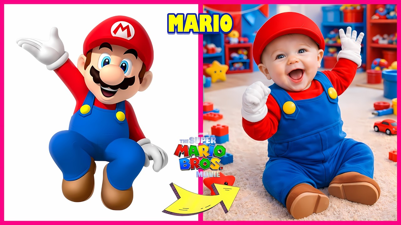 🍄 THE SUPER MARIO GALAXY Movie Character as Babies ~ Guess The Voice: Mario, Yoshi, Peach, Bowser