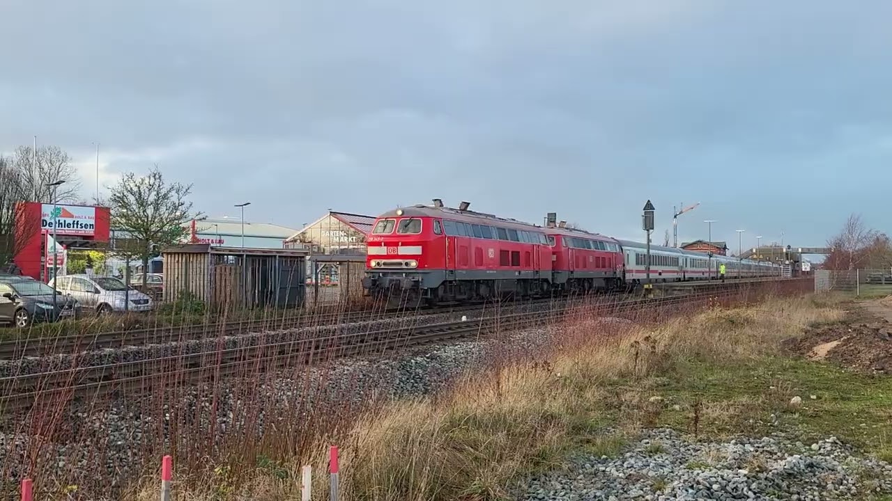 Intercity Zugkreuzung in Bredstedt mit 245 und 2x218