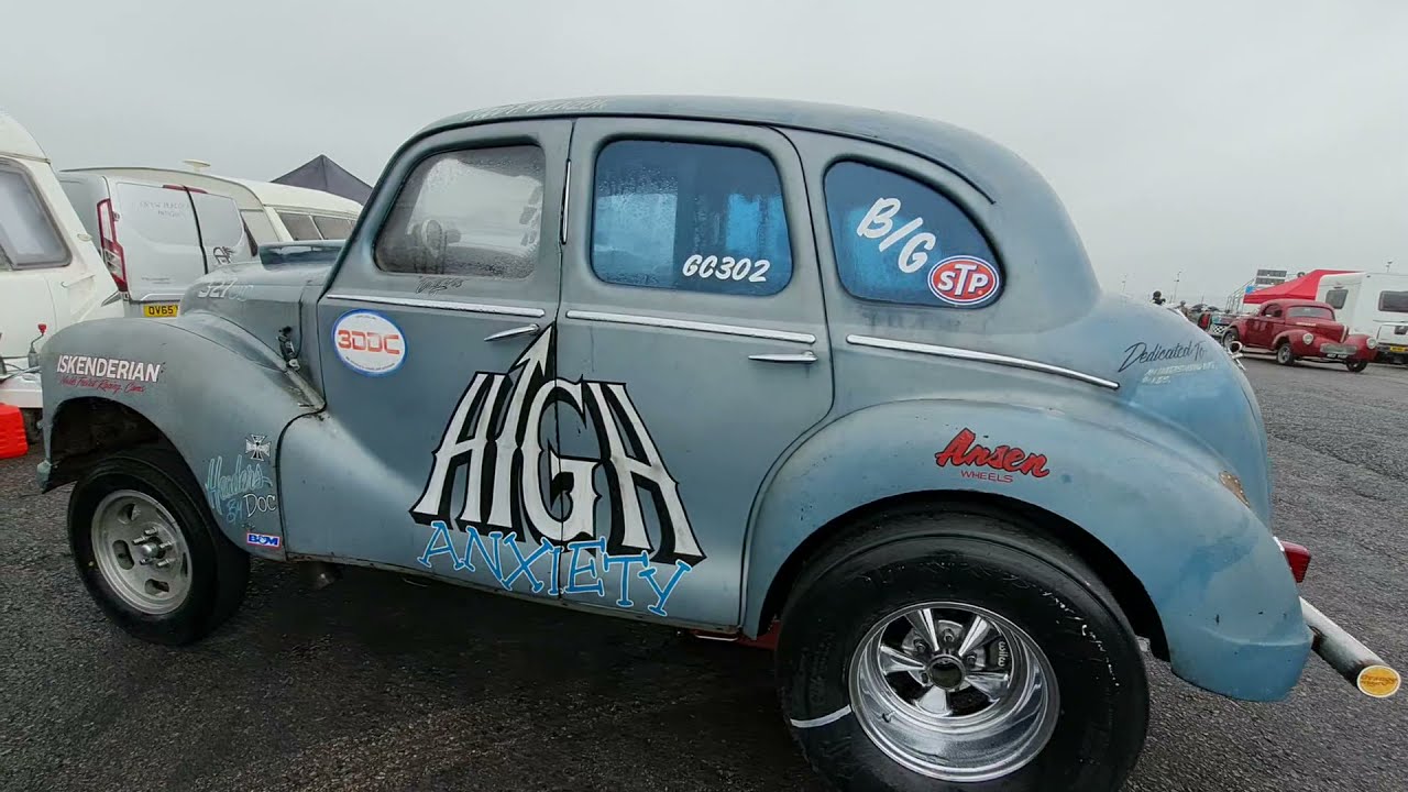 Gtry Blue Rat Hot Rod At Santa Pod Raceway Dragstrip Monster