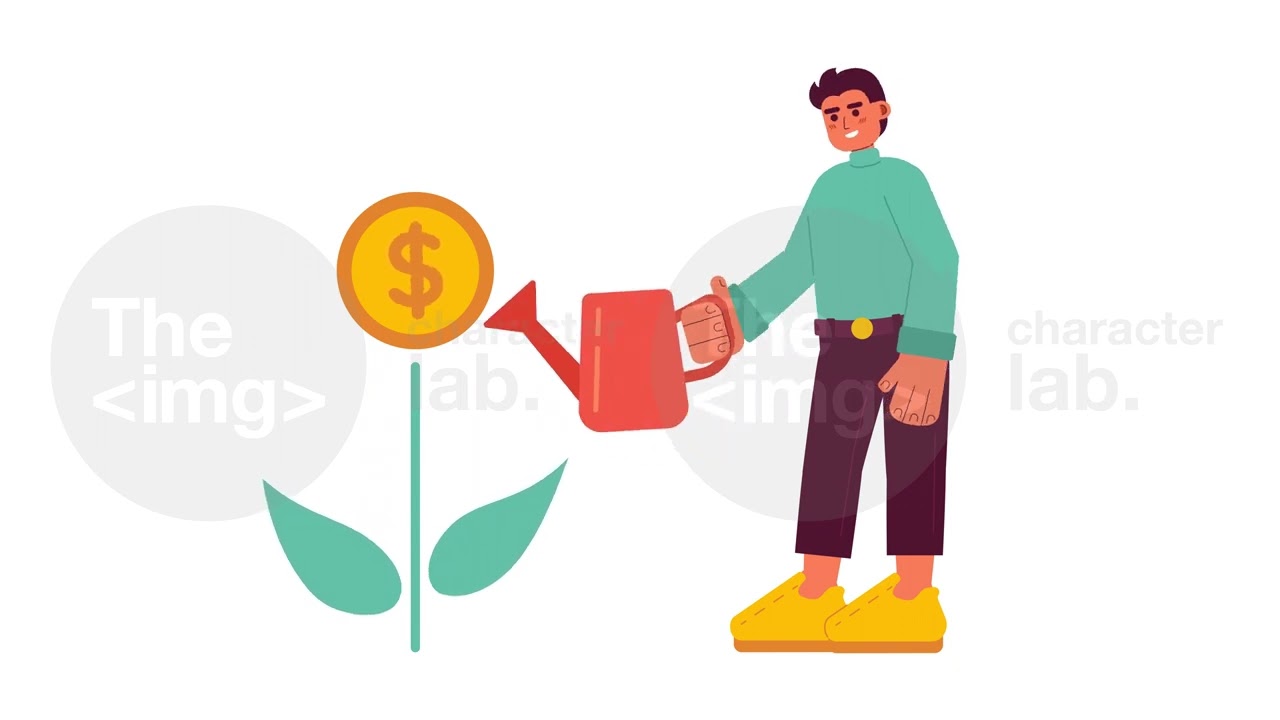 Business investment growth 2D animation
