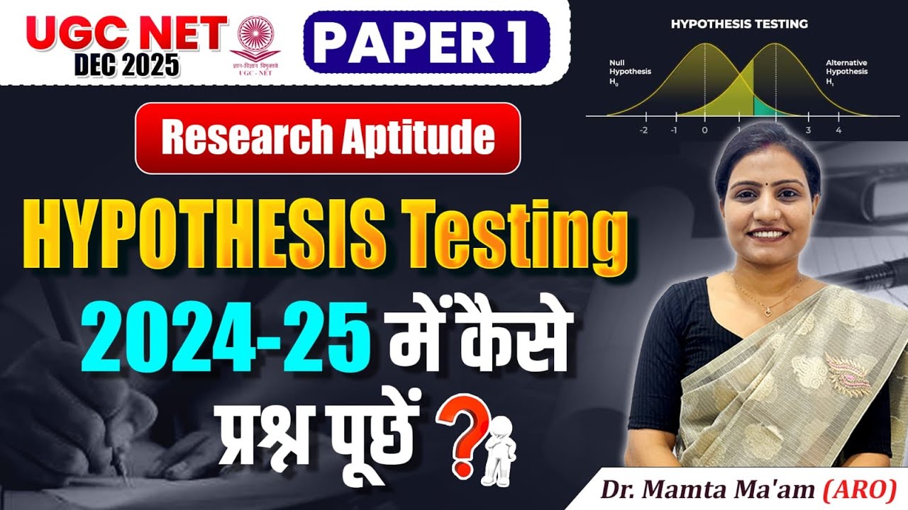 Research Aptitude Important Test | Hypothesis Testing | UGC NET Paper 1 Research Aptitude