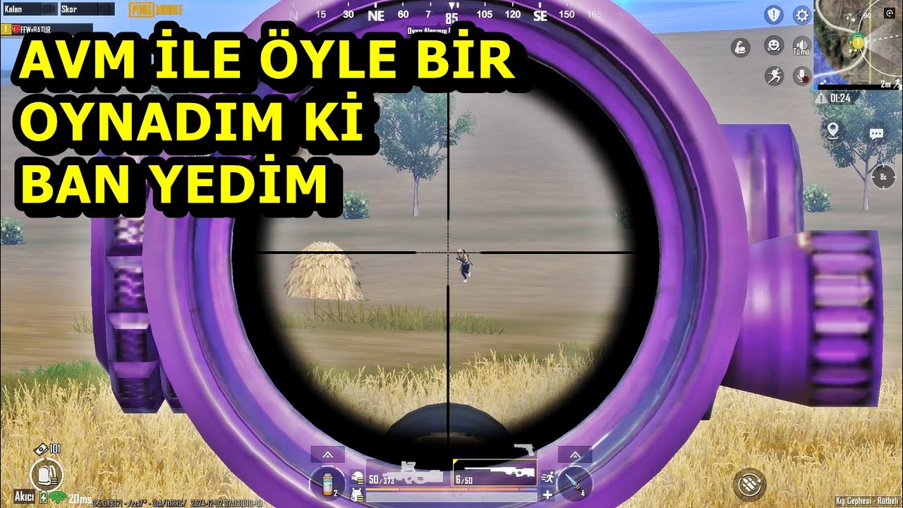 AVM İLE ÖYLE BİR OYNADIM Kİ BAN YEDİM OLAYA BAK ! BATUR GAME SOLO SQUAD PUBG MOBİLE