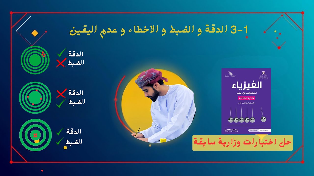 فيزياء 11 | الدرس 1-3 الدقة والضبط والأخطاء وعدم اليقين في القياس