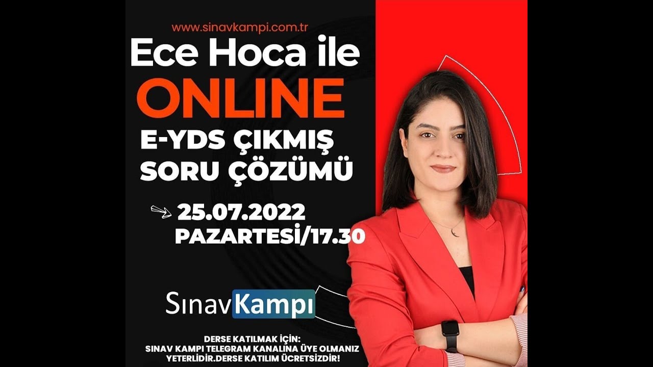 23 TEMMUZ 2022 E YDS SORU ÇÖZÜMÜ I ECE HOCA