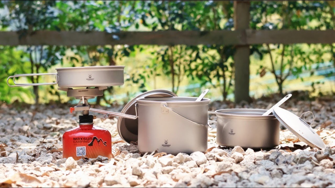 Cooking Wild: Ultralight Titanium Camping Pot & 2-Piece Set By SilverAnt Outdoors