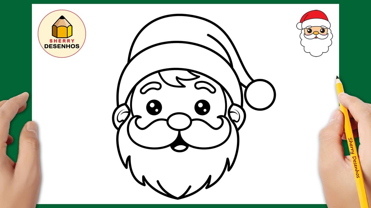 Como desenhar o Papai Noel f&aacute;cil 🎅 | Desenho de Natal | Desenhos felizes