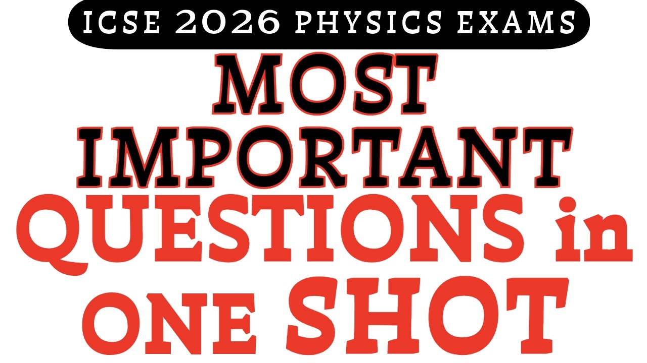 ICSE Class 10 Physics Board Exam 2026-solved , ICSE Board Exams 2026 Maths question Paper Solved 🔥