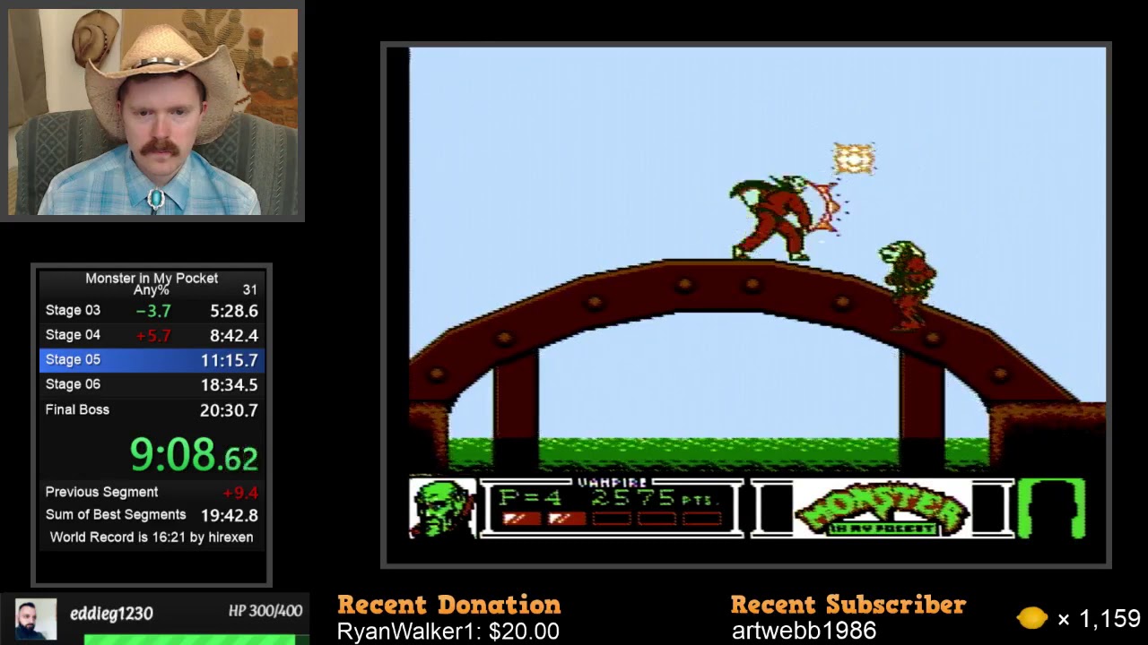 Monster in My Pocket NES speedrun in 20:29 by Arcus