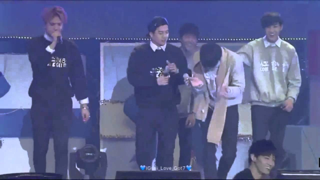 [Eng Subs] Got7 365+ 1st anniversary fan meeting IGot7 surprise for Got7 (2) end ( junior crying )