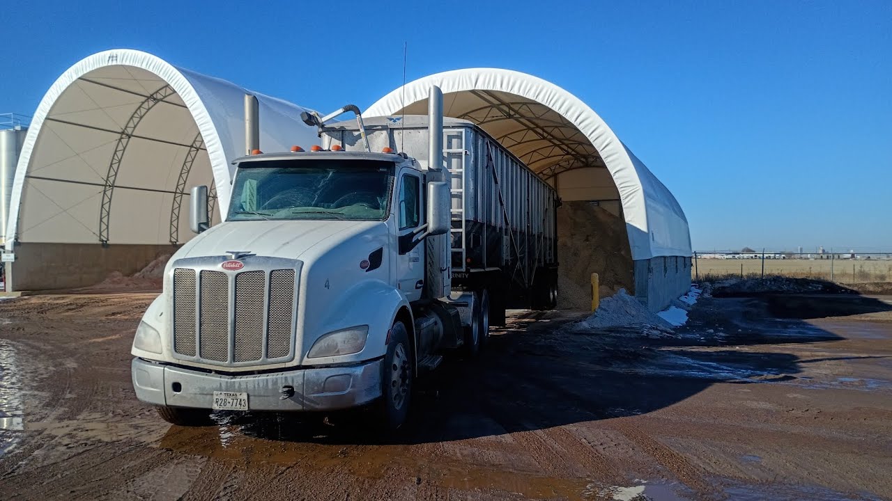 Salt Haulin With Belt Trailer In Tx Panhandle 