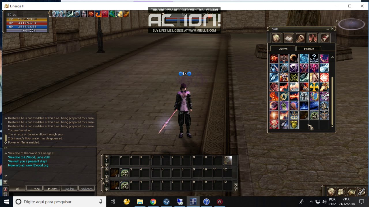 Lineage 2 bug skills reuse coldown