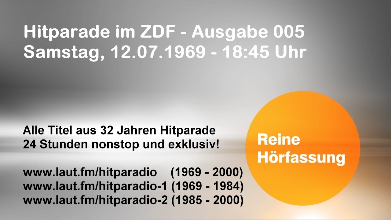 ZDF-Hitparade Ausgabe 005 - 12.07.1969 (Reine Hörfassung)