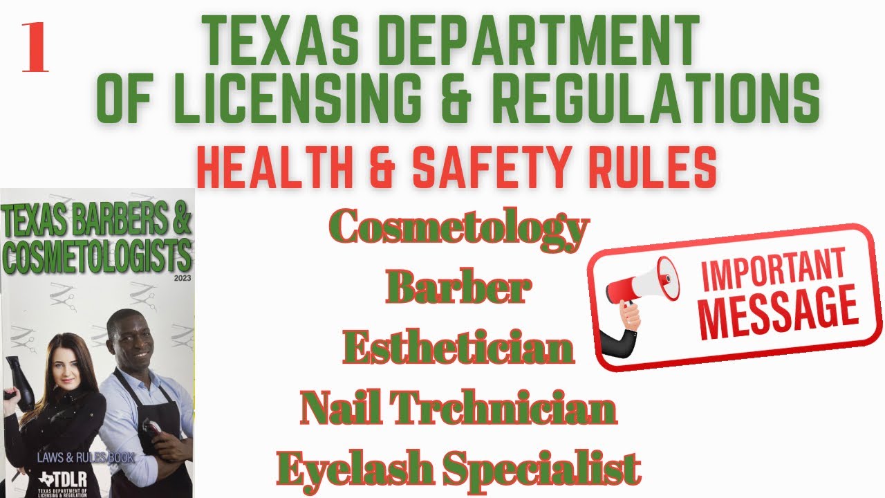 Texas Department of Licensing Rules & Regulations|HEALTH & SAFETY RULES