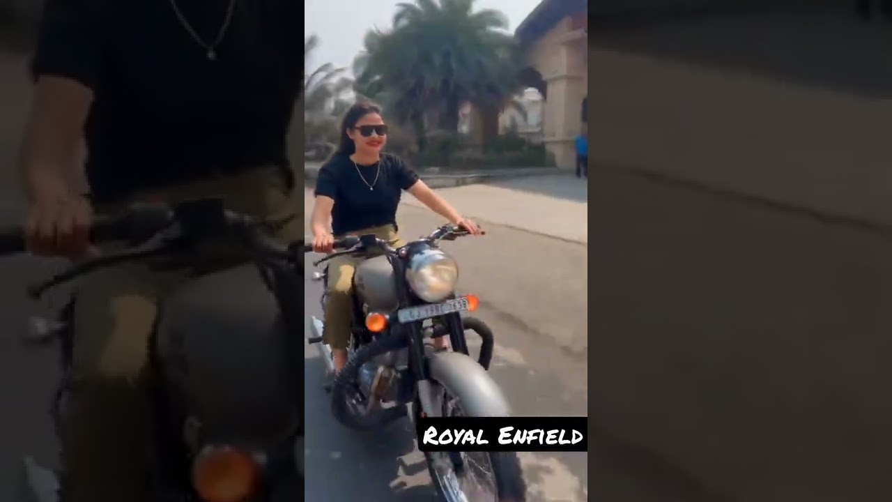Attitude Girl Riding Royal Enfield 🥵🔥#shorts #bullet #girl