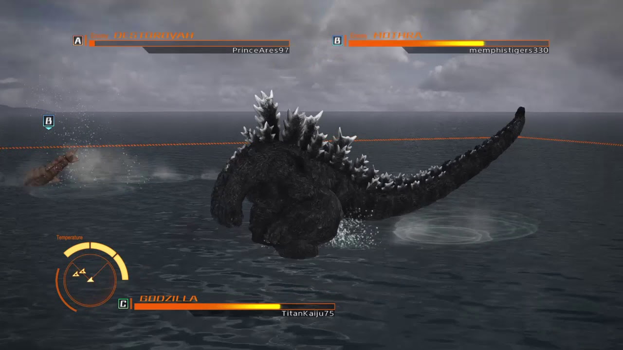 Godzilla (PS4) Online VS: Godzilla vs. Destoroyah vs. Mothra (Larva)