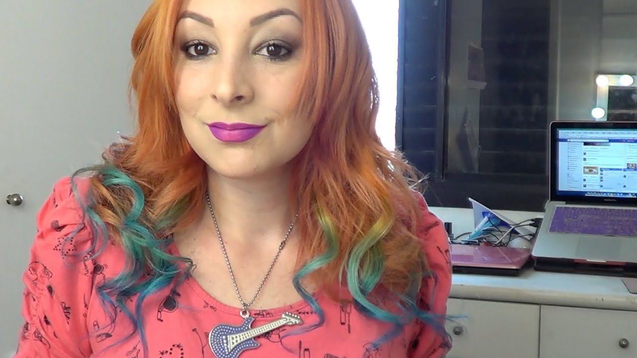 Degrade cabelo laranja e azul (passo a passo)