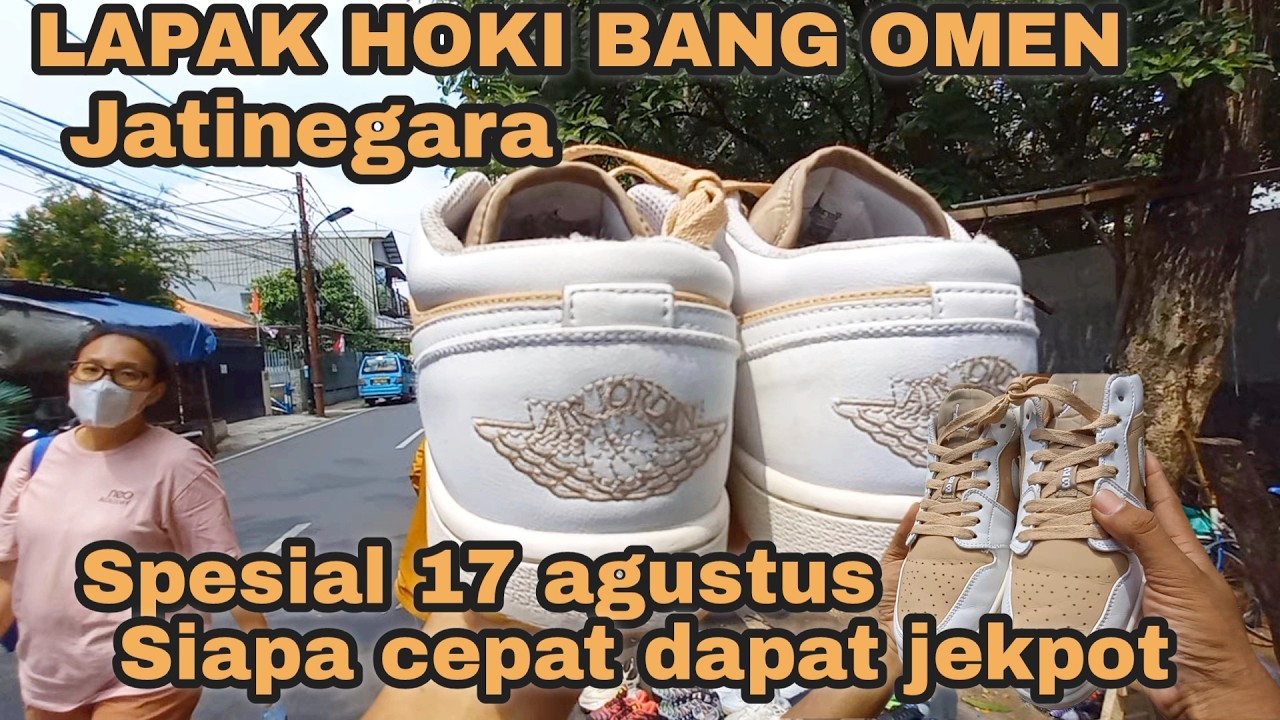 SPESIAL LEGIT ‼️SEPATU BEKAS NIKE JORDAN STONE ISLAND TRENDING DI PASAR LOAK JATINEGARA