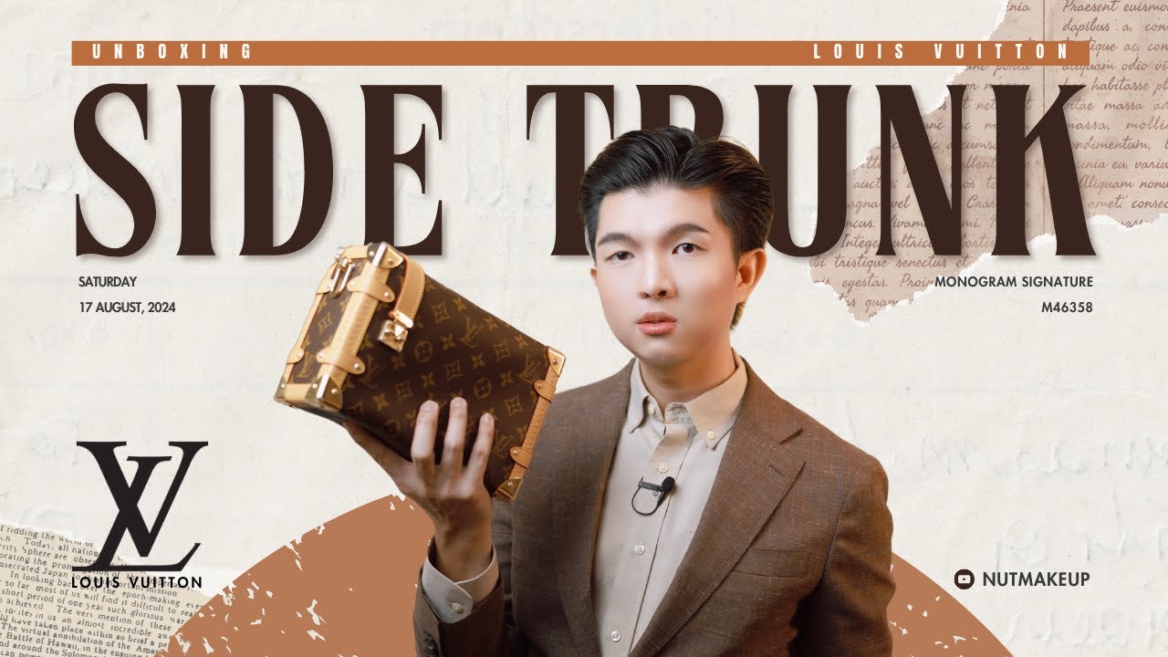 NUTmakeup | แกะกล่อง Louis vuitton Side Trunk - Monogram #louisvuitton #unboxing
