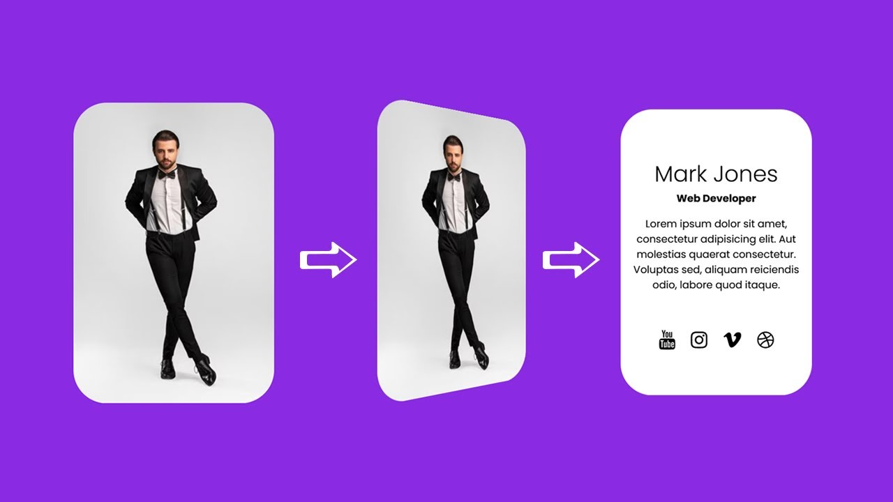 CSS Card Flipping Animation on hover | CSS Animation Tutorial