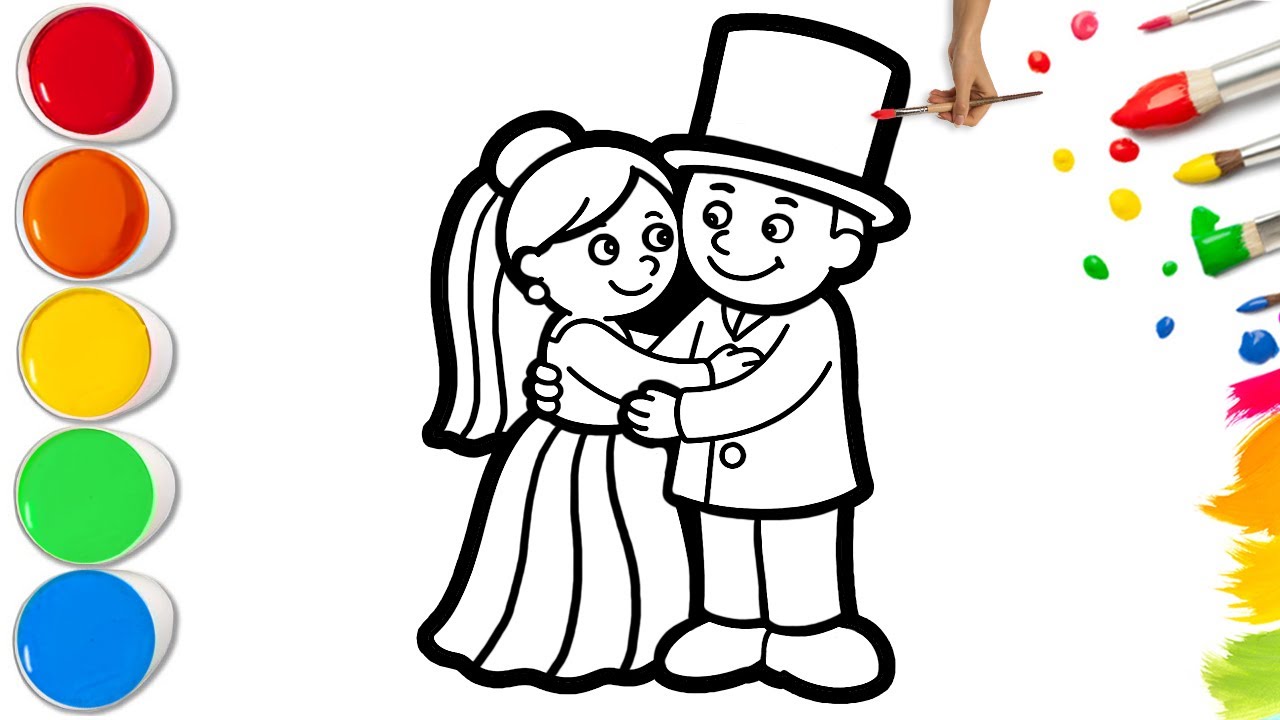 How To Draw a Cute Groom & Bride | Easy Step By Step Tutorial