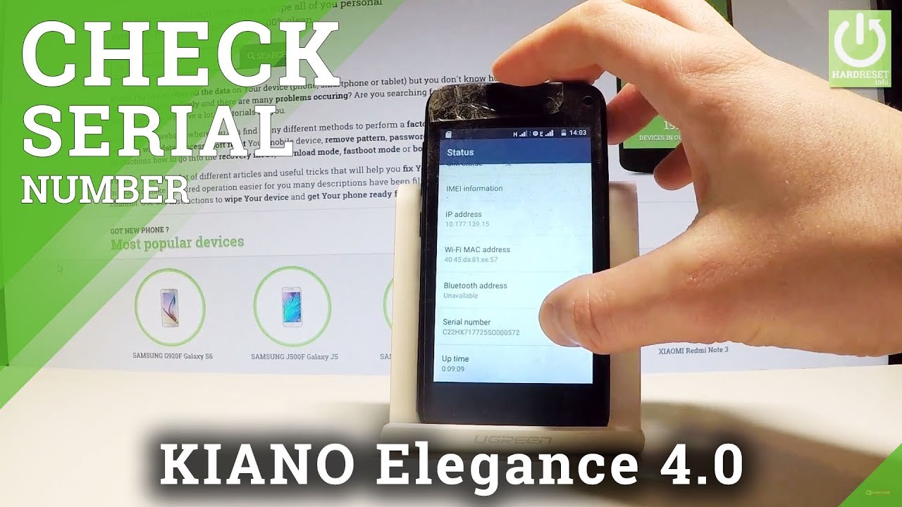KIANO Elegance 4.0 How to Check Serial Number