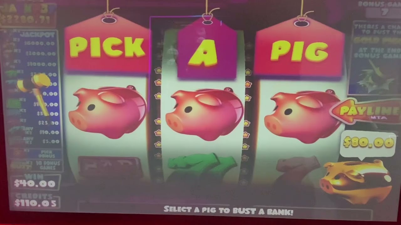PIGGY BANK BUST BONUSES ON MAX BET !!!
