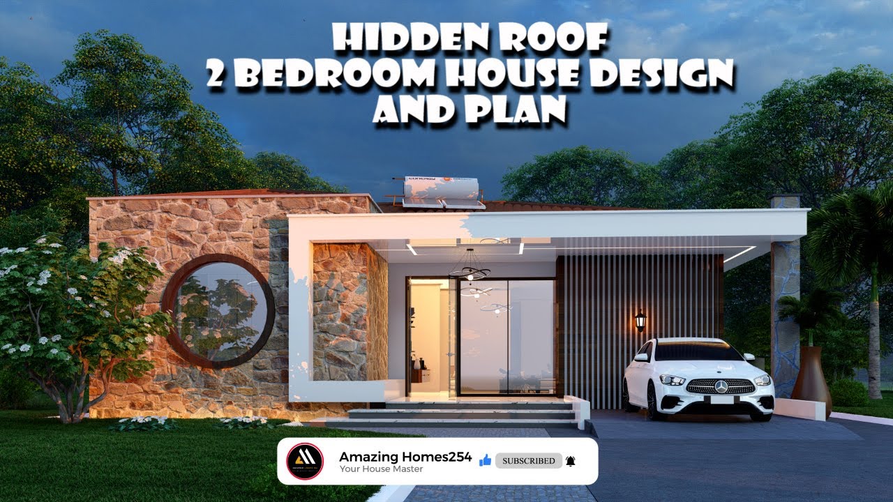 Best modern bungalow house design/ 2 Bedroom House Design and Plan/ Hidden roof house Design