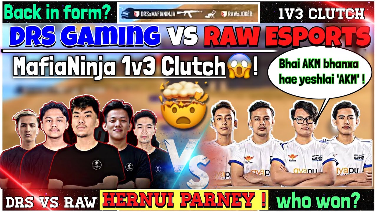 DRS vs RAW 4v4 Fight | MafiaNinja 1v3 RAW😱 | AKM POWER💥| - PasangV2