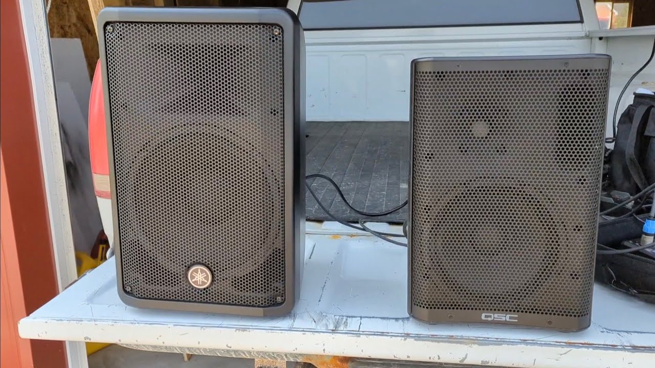 QSC CP8 vs Yamaha DBR10 Outside Vocals & Guitar Turned Up a Little at 15 Yards (Part 1 of 2)