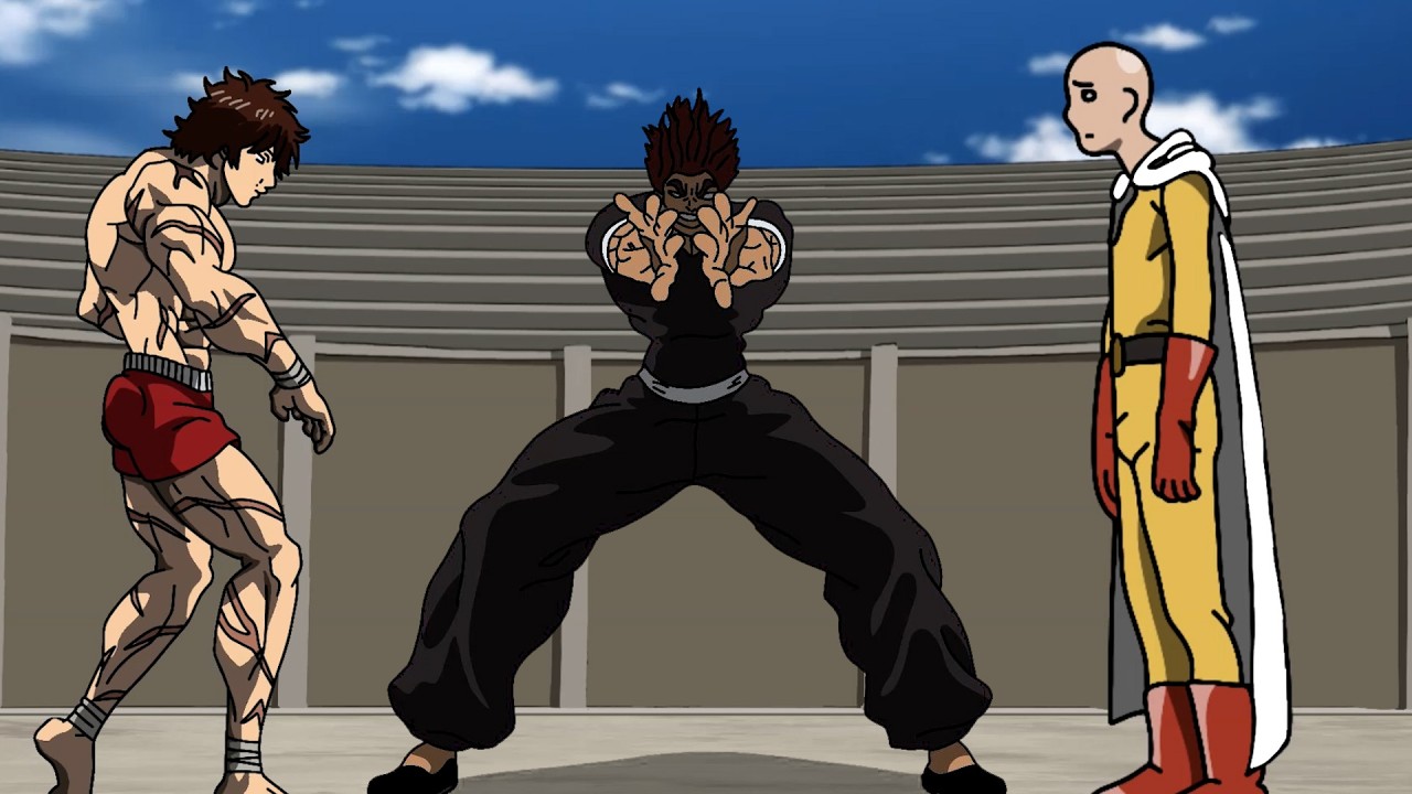 Saitama vs Baki feat Yujiro, team fight combination