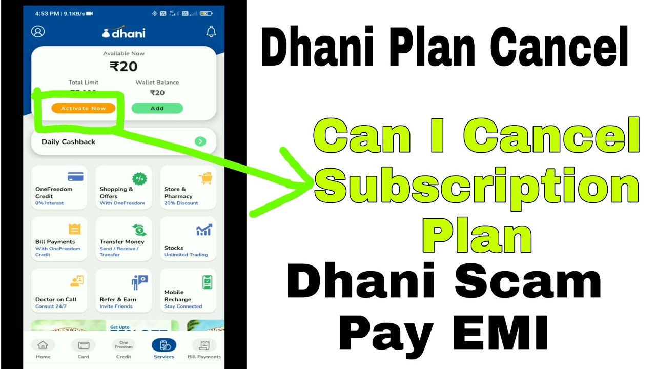 How To Dhani Subscription.Fee Cancel Freedom Plan Dhani Account Close Pay Emi Without Subscription